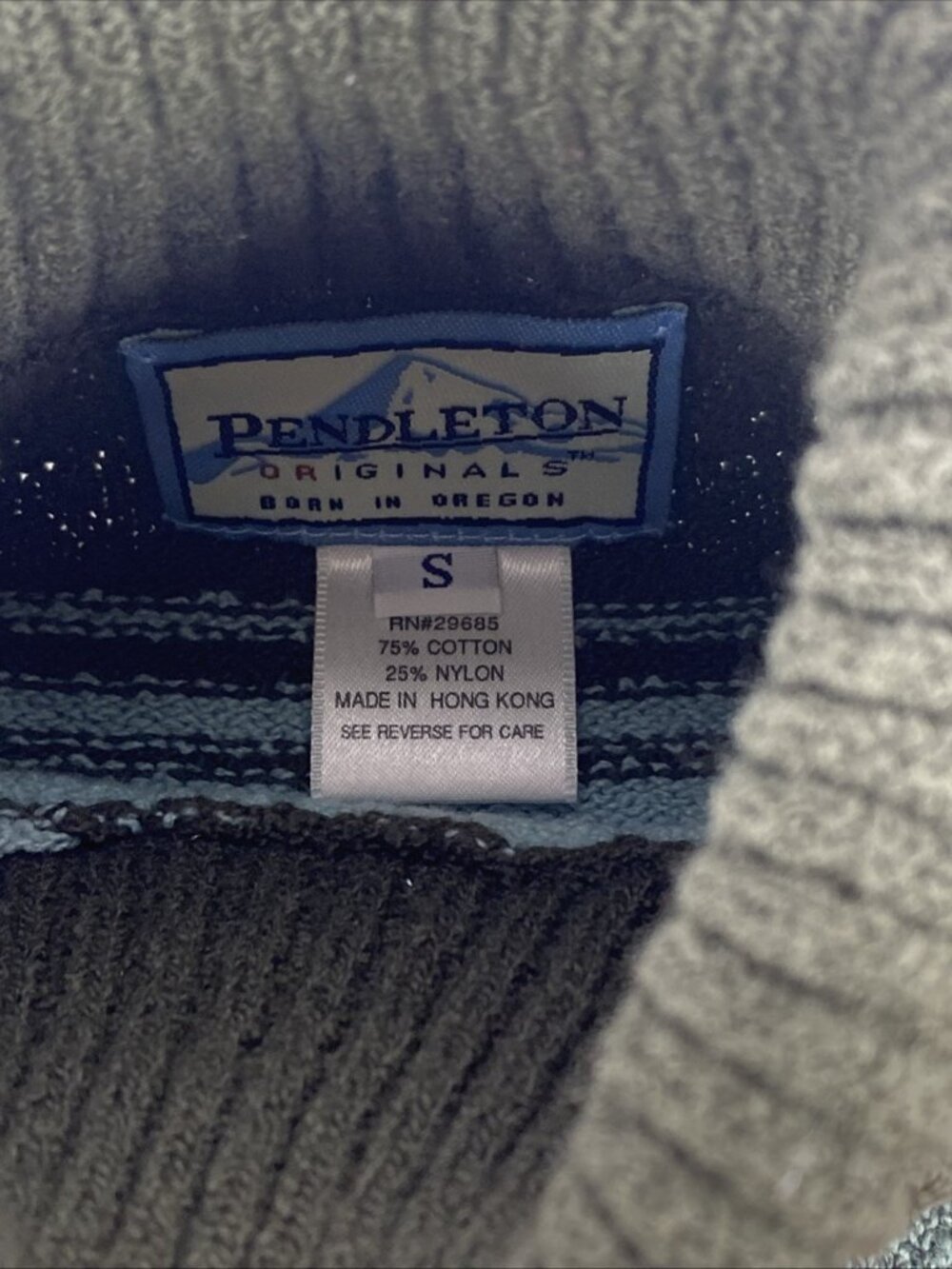 VTG Pendleton Oregon Womens Mock Neck Cotton Striped Pullover Sweater Size S - Picture 12 of 12